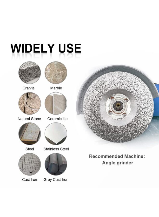 يُسلِّم قرص تجليخ ماسي محدب ملحوم بالتفريغ الهوائي، مناسب للجرانيت والرخام والحديد والفولاذ والبناء، يناسب محورًا بقطر 100 مم - Image 3